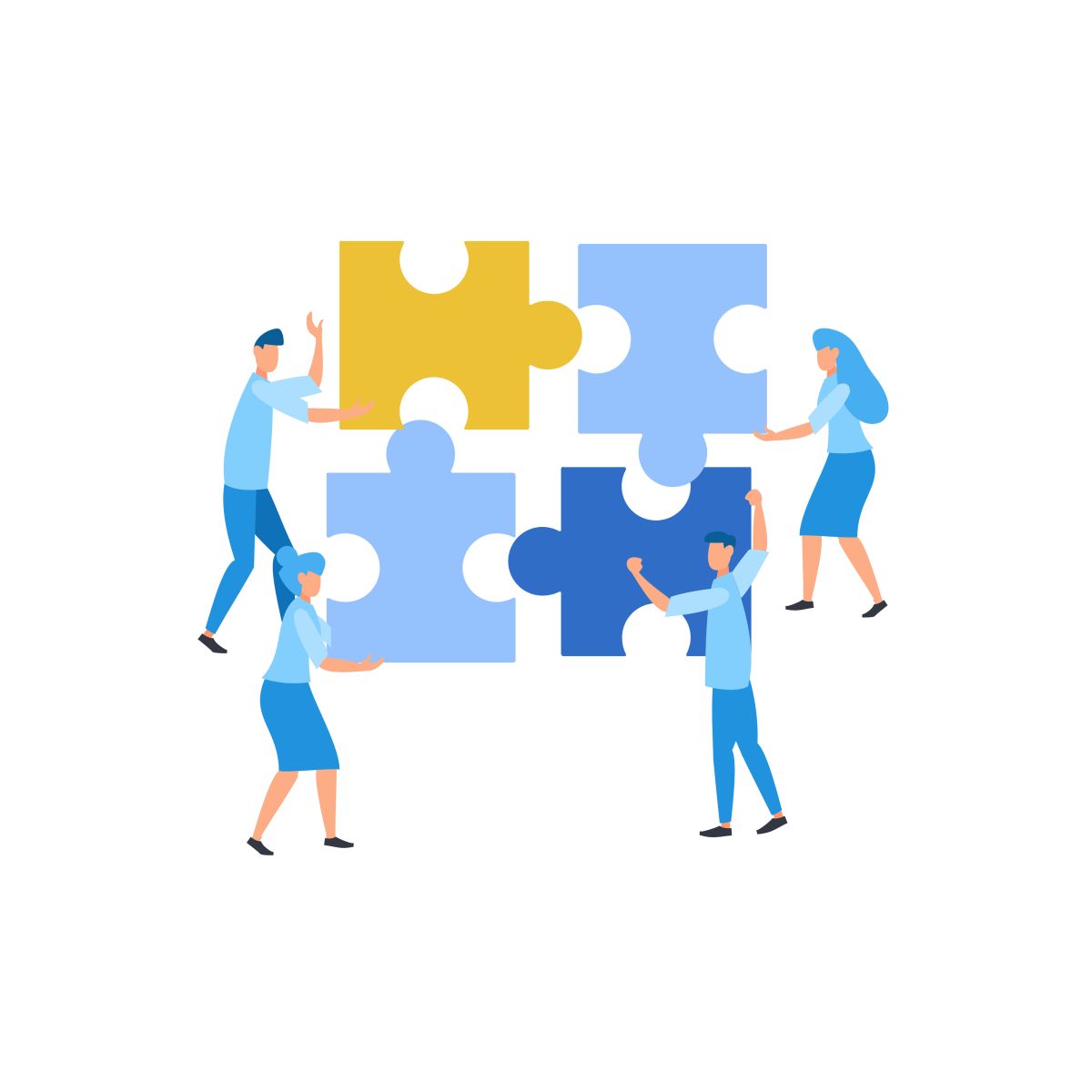 agile organisation, puzzle, zusammenarbeit